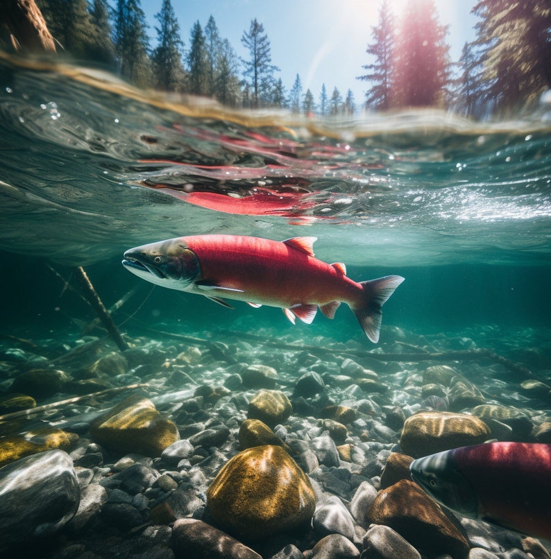 Fish Acrylic Photo Print, Sockeye Salmon Prints, Wall Decor Prints ...