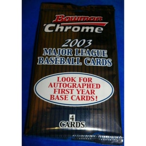 Refractor Bowman Chrome Baseball Hobby Pack Cano RC Yr Jeter 2003, sellado.