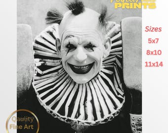 Vintage 1920s Creepy Clown Photo Print – Lon Chaney Horror Icon |  Classic Silent Film Decor
