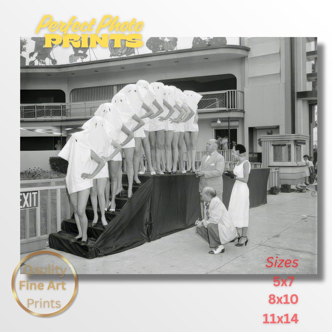 Retro Pageant Design Vintage 1951 Beautiful Legs Contest Photo Print – Palisades Park NY ...
