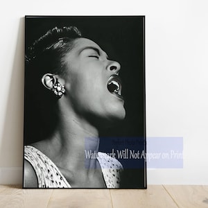 Vintage Photo Print of Billie Holiday – Iconic Jazz Singer, Timeless Black & White Portrait