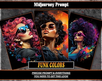 Funk Colors Midjourney Prompts, AI Art, Midjourney Prompt, Midjourney AI Art, Learn Midjourney, Digital Art, AI Generate, Art Print