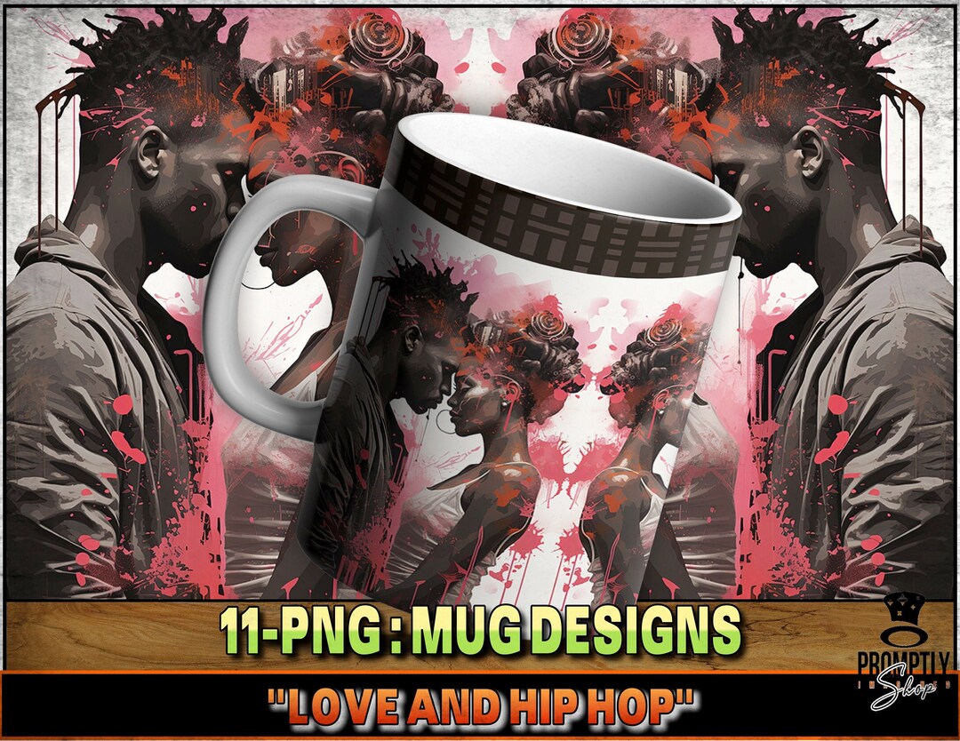 Abstract Love and Hip Hop Art Mug Design, Urban Style Coffee Cup, Gift ...