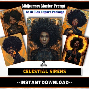 Celestial Sirens Midjourney Prompts AI Art | Midjourney Prompt | Midjourney AI Art, Learn Midjourney | Digital Art, AI Generate, Art Print