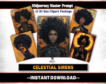 Celestial Sirens Midjourney Prompts AI Art | Midjourney Prompt | Midjourney AI Art, Learn Midjourney | Digital Art, AI Generate, Art Print