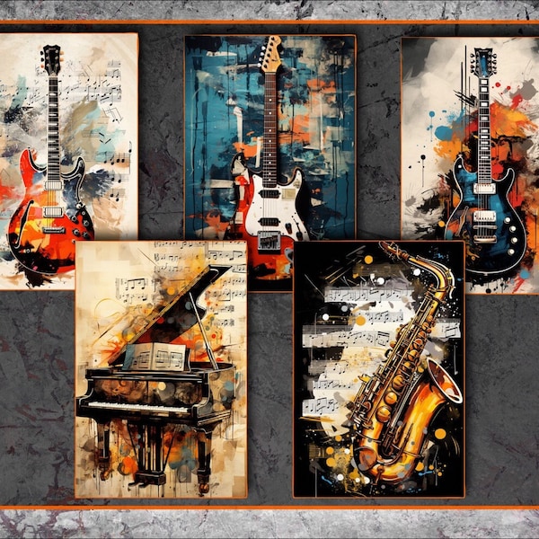 Music Collage Midjourney Prompts, AI Art, Midjourney Prompt, Midjourney AI Art, Learn Midjourney, Digital Art, AI Generate, Art Print