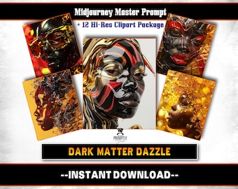 Dark Matter Dazzle Midjourney Prompt AI Art / Midjourney Prompt / Midjourney AI Art, Impara Midjourney / Arte digitale, Genera AI, Stampa artistica