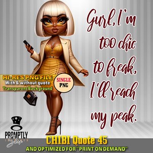 Chic modeillustration digital nedladdning, PNG-citat, gatustil clipart, Diva-konstverk, afrokvinnadesign, trendig digital konstfil