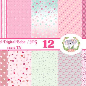 Packs de papier numérique, Scrapbook numérique, Baby shower, Téléchargement instantané, Livre numérique pour bébé, bébé