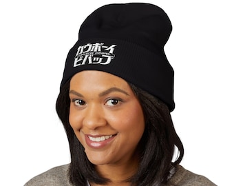Cowboy Bebop Anime Embroidered Beanie | Cuffed Knit Hat, Cartoon Anime