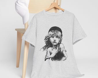 Les Miserables Broadway 1980s 1990s T-Shirt Tee | Vintage Child Portrait, Musical Poster Art