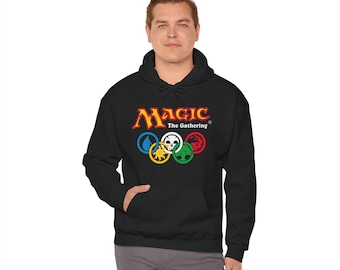 Sudadera con capucha con símbolos de maná de Magic: The Gathering / Diseño de maná de cinco colores de MTG