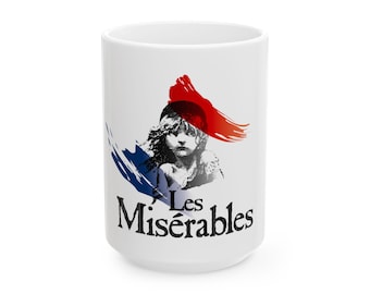 Les Miserables Broadway 1980s Logo Mug | Ceramic Coffee Cup 11oz 15oz