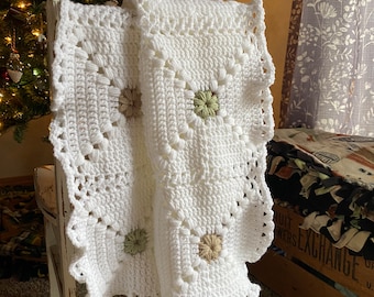 Crochet, granny square baby blanket, baby blanket, granny square, hand crocheted, handmade