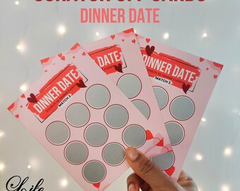 Dinner Date Scratch-Off Card: Fun Cuisine Surprise, Romantic Gift