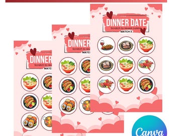 Dinner Date Scratch-Off Card: DIY Couples Game (Editable Canva Template)