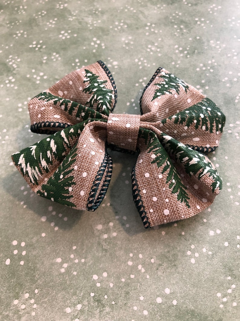 Cute Christmas Tree Hair Bow With Clip Etsy