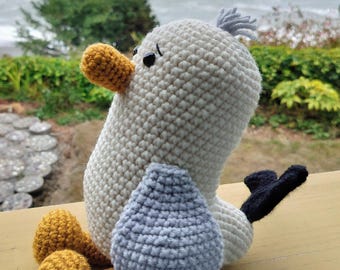 Handmade Coastal Bird Softie. Handmade Seagull Stuffed Bird for Sea Lovers & Playful Gift Idea! Ocean Plush for Kids. Nautical Nursery decor
