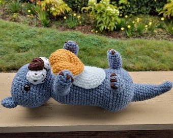 Handmade Crochet Otter |  Wildlife Plush | Coastal Nursery Decor | Ocean Toys | Maritime Baby Gift | Nautical | River Otter | Woodland Theme