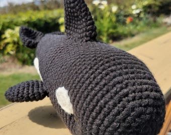 Crochet Orca Plush – Handmade Killer Whale Stuffed Animal – Amigurumi Whale Toy–Ocean Nursery Decor-Marine Life Gift for Kids- Under The Sea