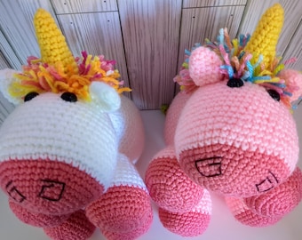 Hand Crocheted Unicorn Plush: Rainbow Stuffed Animal