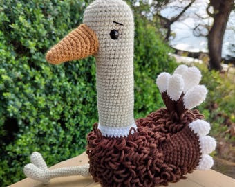 Crochet Ostrich Plush – Handmade Amigurumi Ostrich Stuffed Animal – Safari Nursery Decor –Exotic Bird Toy –Baby Shower Gift – Wildlife Plush