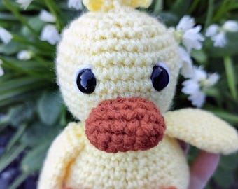 Handmade Crocheted Duckling | Yellow Duck Plush Animal | Soft Amigurumi Plush | Sweet Baby Gift & Nursery Decor | Easter Decor| Farm Animal