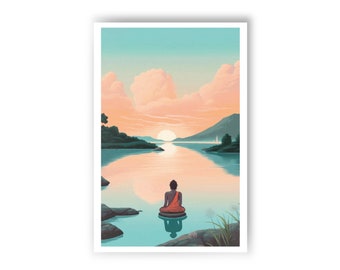 Set of 10 Beautifully Illustrated Postcards of Serene Buddha