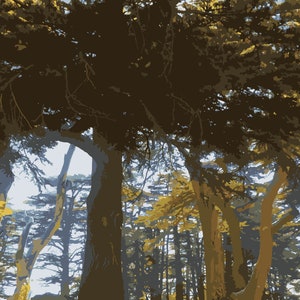Lebanon&#39;s Cedar Whisper: Mystical Forest Wall Art - Instant Download Prints