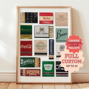 CUSTOM MATCHBOOK ART | Personalisiertes digitales Streichholzschachtel Geschenk | Große Streichhölzer Druck | Angepasstes Retro Wand Poster | Einzigartiges Jubiläumsgeschenk