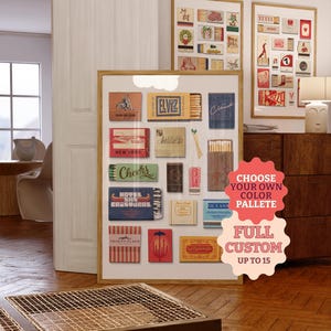CUSTOM MATCHBOOK ART | Personalisiertes digitales Streichholzschachtel Geschenk | Große Streichhölzer Druck | Angepasstes Retro Wand Poster | Einzigartiges Jubiläumsgeschenk