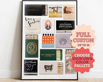 CUSTOM MATCHBOOK ART | Personalized Digital Matches Print | Customized Vintage Wall Poster | Special Anniversary Gift | Matchbox Gift  Idea