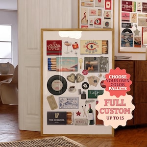 CUSTOM MATCHBOOK ART | Personalized Digital Matchbox Gift | Large Matches Print | Customized Retro Wall Poster | Unique Anniversary Gift