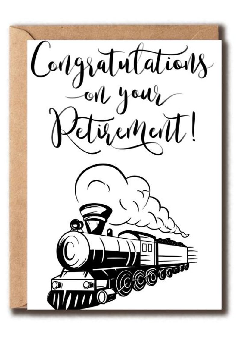 Congratulations on Your Retirement! Train Card - Etsy