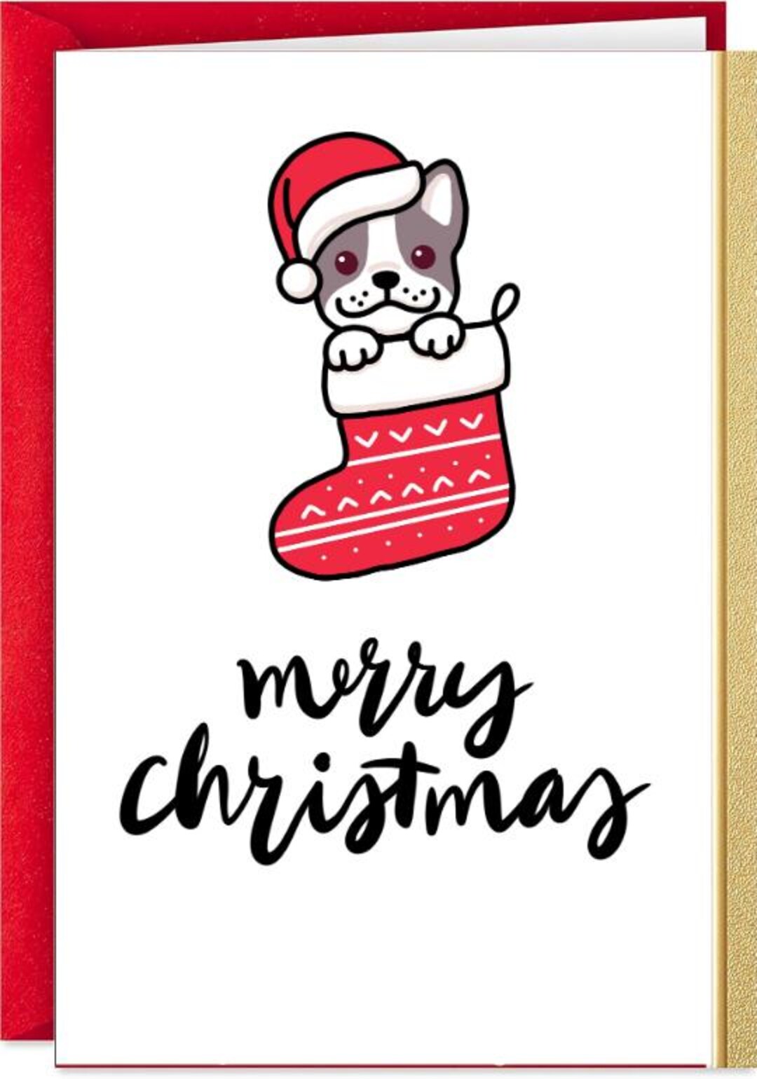 Merry Christmas Dog Card - Etsy