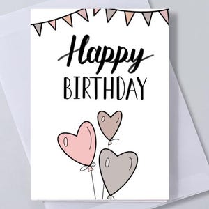 Cartão de Feliz Aniversário em Cor Neutra