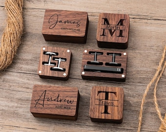 Personalized with engraved cufflinks, you can give them to the groomsmen, the best man, the father of the bride, the father of the groom.