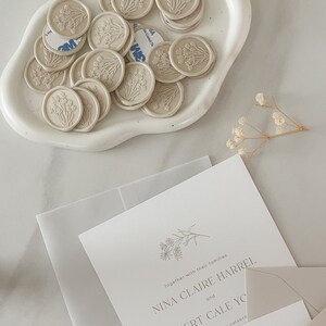 Blush Floral Wax Seal Elegant Pre-Made Embellishment for Invitations and Stationery Mist