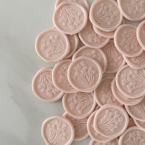 Blush Floral Wax Seal Elegant Pre-Made Embellishment for Invitations and Stationery image 6