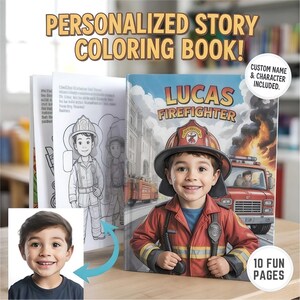 Cadeau d'anniversaire personnalisé pour enfant, livre d'histoires personnalisé avec nom, pages à colorier à partir d'une photo, livre d'activités pour tout-petit