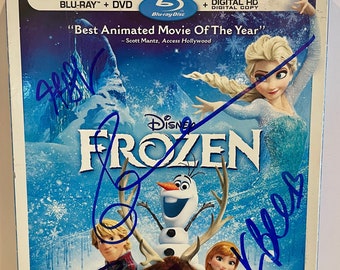 Disney Frozen Complete Cast 4x Signed Auto Blue Ray Disc DVD Global COA