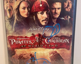 Johnny Depp & Orlando Bloom Pirates Of The Caribbean 2x Signed Auto Disc DVD Global COA