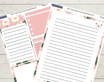 Summer Blossoms EC 7x9 Vertical Dashboard Stickers
