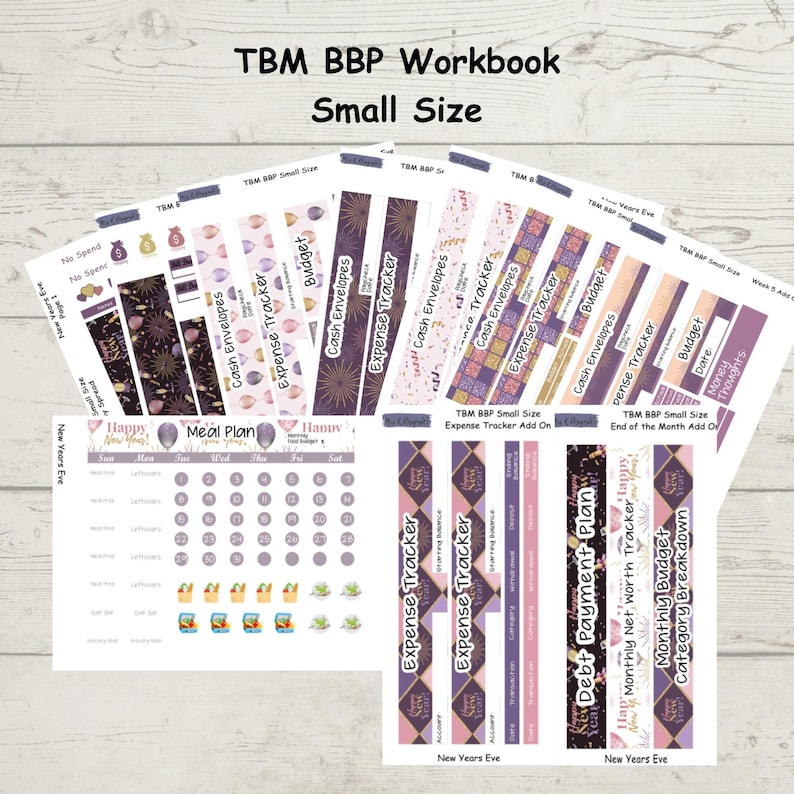 TBM BBP Workbook Small Size Monthly Sticker Kit, New Year's Eve 2025 - Etsy