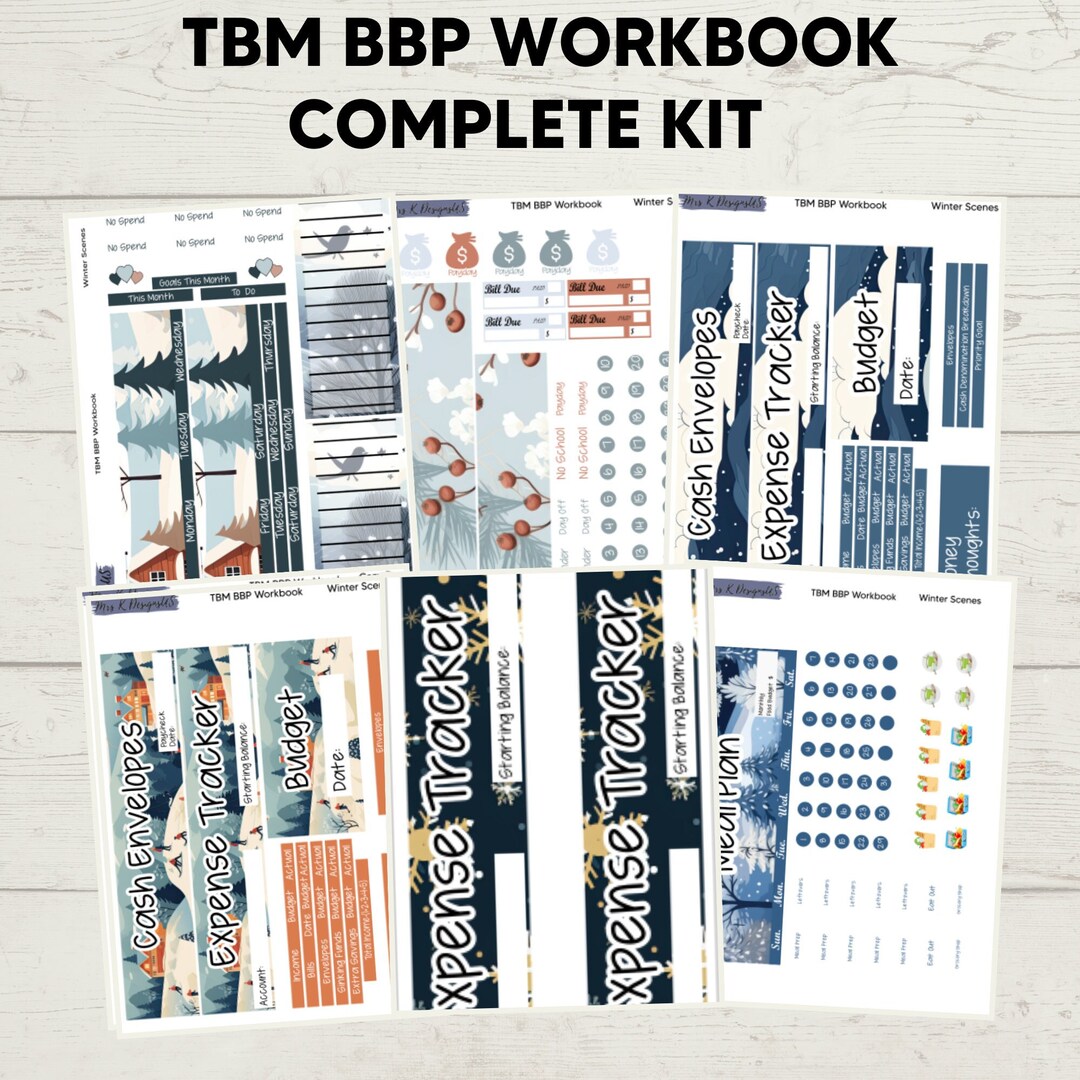 Winter Scenes Planner Stickers: TBM BBP Workbook Kit - Etsy