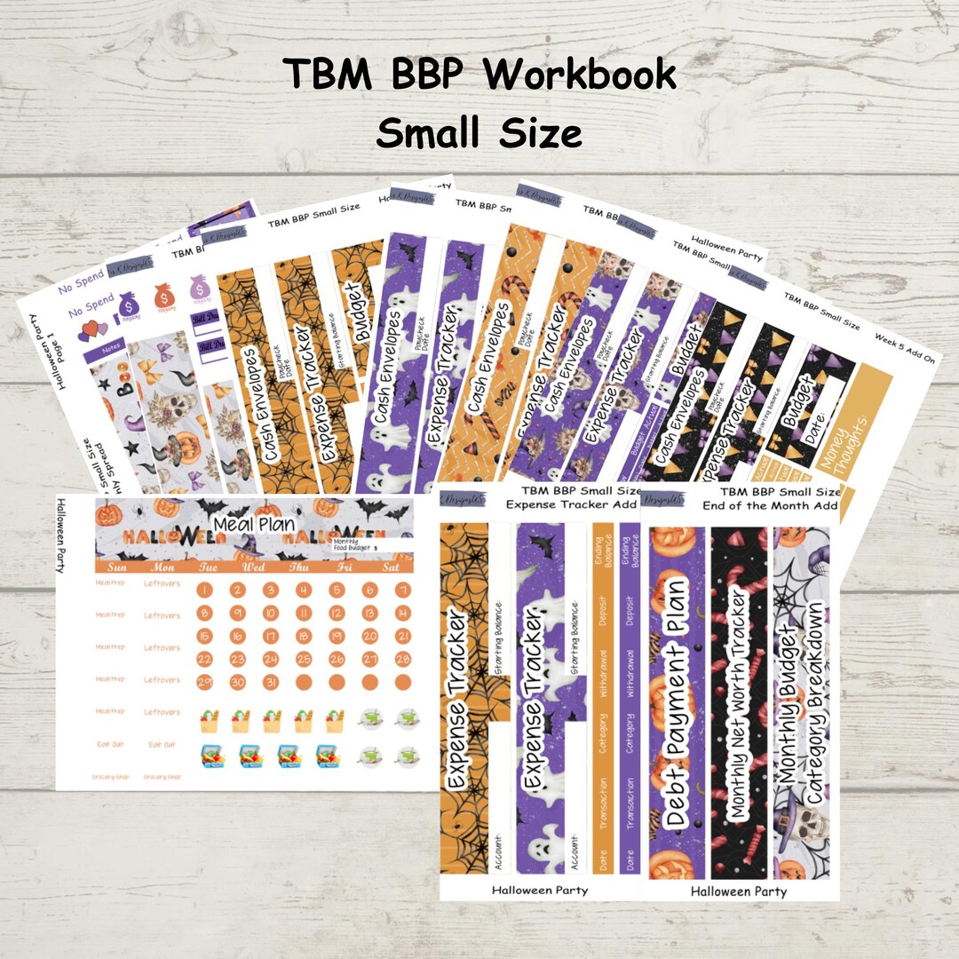TBM BBP Workbook Small Size Monthly Sticker Kit, Halloween Party - Etsy