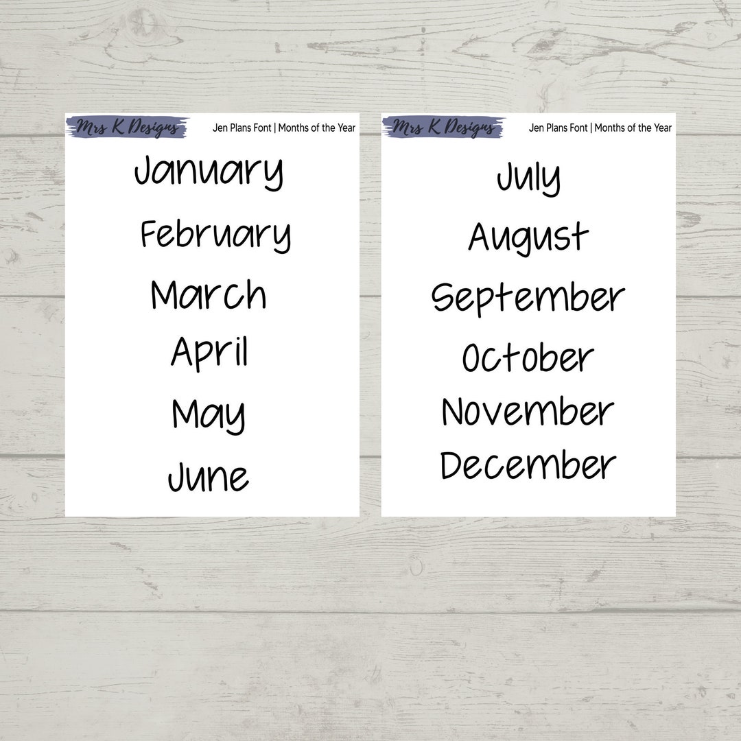 Monthly Script Stickers, XL Script Stickers, TBM BBP Stickers, Months ...