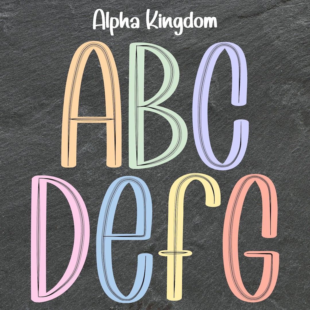 Pastel Doodle PNG Letters, Numbers, and Bonus Characters (digital ...