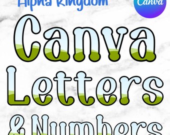 Canva Frame Letters and Numbers, Cali Love Font (Digital Download)