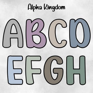 Letras PNG, Letras do Quadrado Principal, 8 Cores Diferentes, Neutro, Maiúsculas A-Z, Minúsculas a-z, Números 0-9 e Personagens Bônus, Letras Doodle